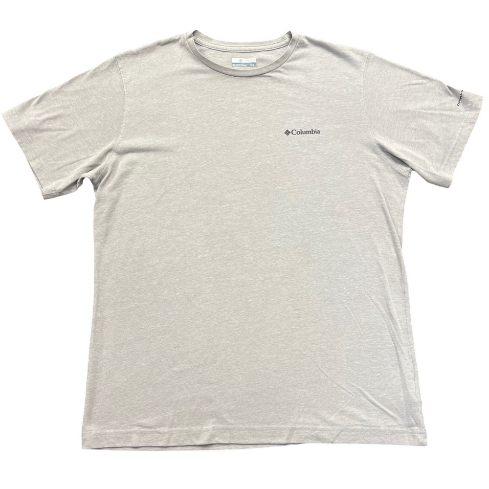 Columbia Omni-Wick T-Shirt Mens Medium Gray Short Sleeve Hiking Tee Athletic